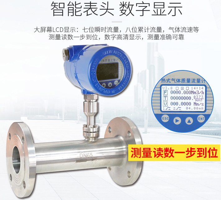 甲烷流量計液晶表頭顯示圖